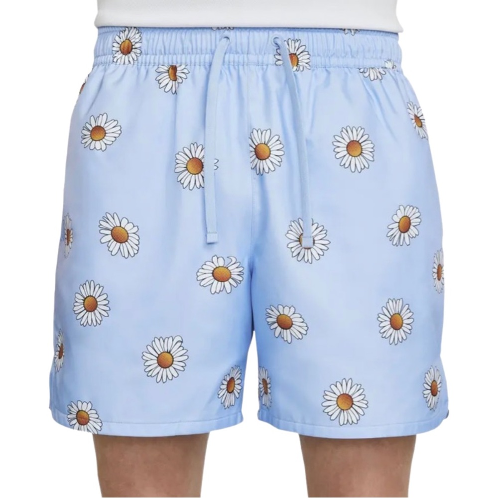 Nike Sportswear Daisy Print Flow Shorts Light Marine / White DM6909-548 - Picture 3 of 10